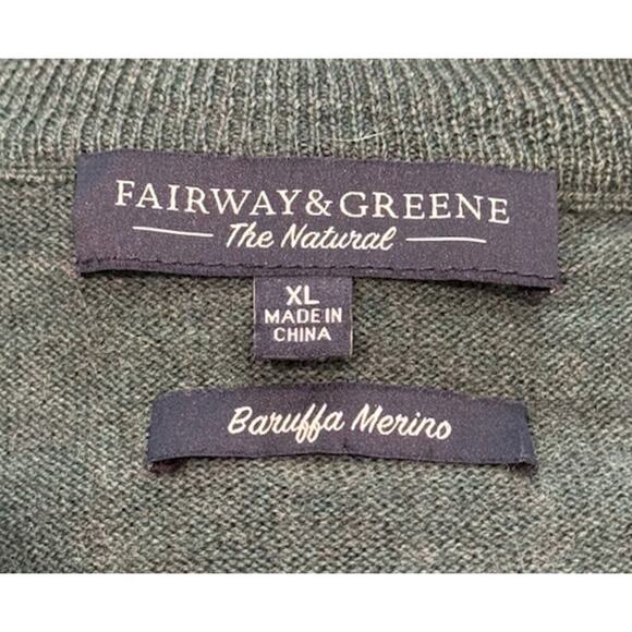 Fairway & Greene Mens Baruffa Merino 1/4 Zip Sweater Teal XL Golf Sweater - Picture 4 of 4